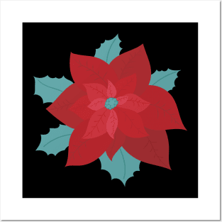 Christmas flower Posters and Art